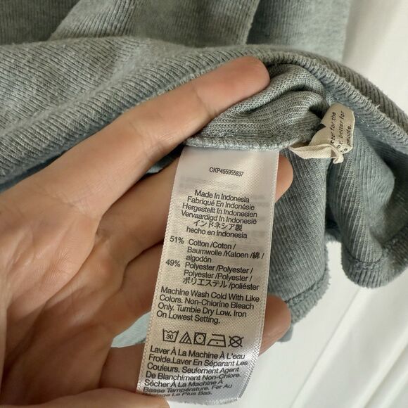 Madewell Sweater Women's Small Grey Ribbed Turtleneck Cotton Blend Pullover - Picture 7 of 11